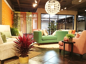 The Jonathan Louis showroom is a blast of color!