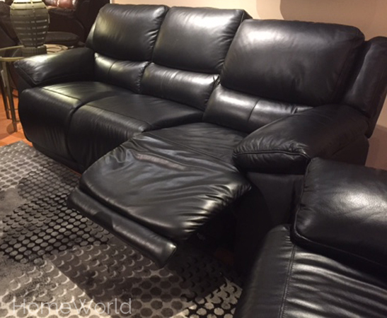 Cole Black Leather Power Reclining Sofa